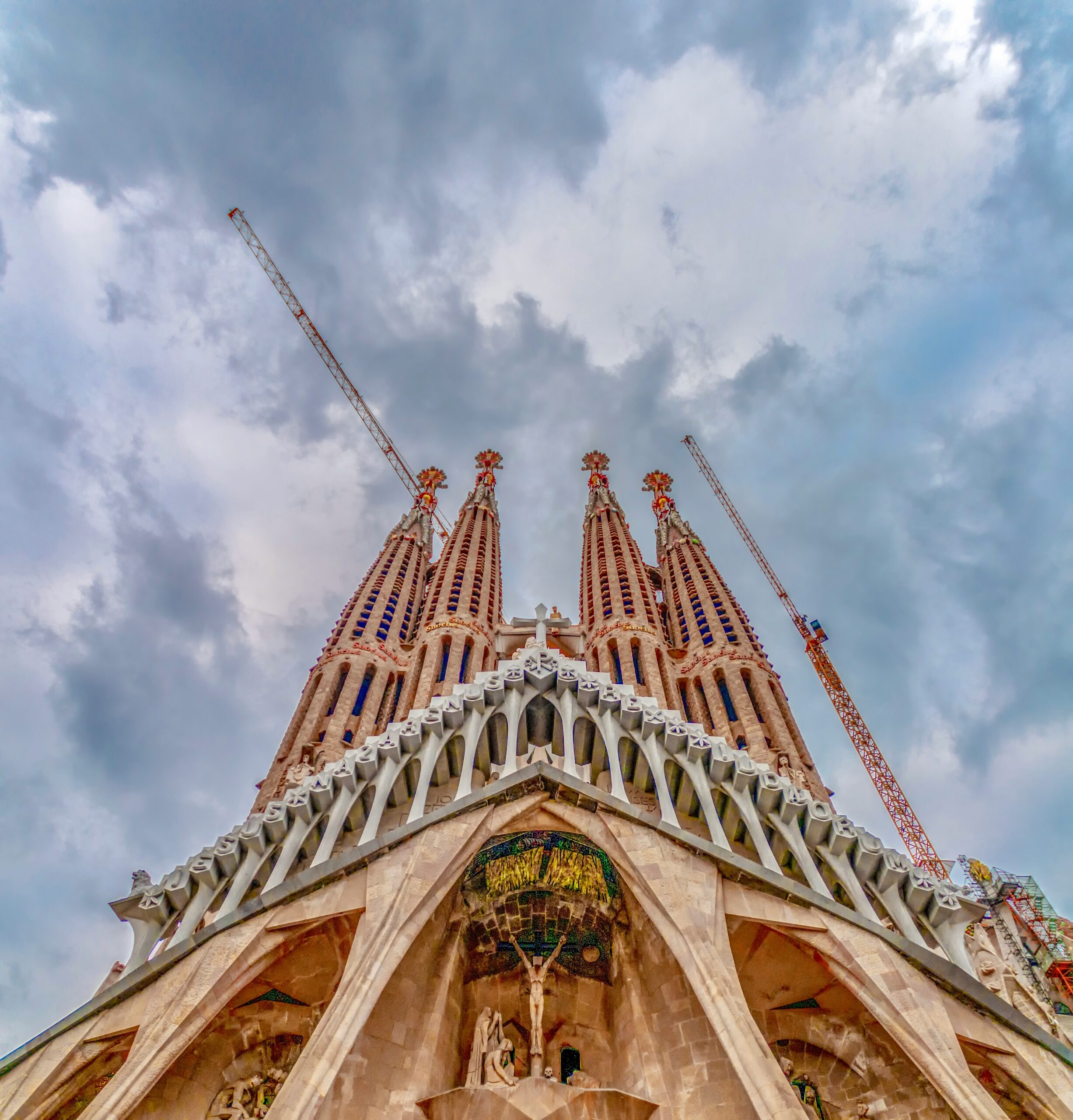 The Nativity Facade of the Sagrada Familia, showcasing intricate carvings and architectural details